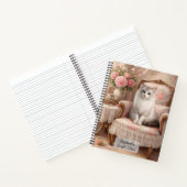 Carnet Chat dans un fauteuil fleuri (Intérieur)