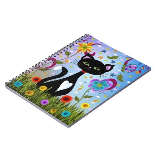 Carnet Chat Dans Un Jardin Art Abstrait (Côté gauche)