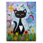 Carnet Chat Dans Un Jardin Art Abstrait (Devant)