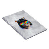 Carnet Chat dans une perruque + Lunettes de soleil (Peint (Côté Droit)