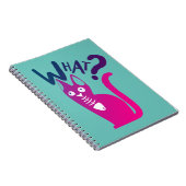 Carnet Chat de dessin animé drôle couleur rose chaud (Côté Droit)