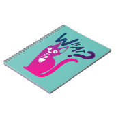 Carnet Chat de dessin animé drôle couleur rose chaud (Côté gauche)