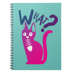 Carnet Chat de dessin animé drôle couleur rose chaud 