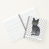 Carnet Chat de dessin animé mignon bleu russe & Texte per (Intérieur)