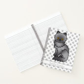 Carnet Chat de dessin animé mignon persan bleu & texte pe (Intérieur)