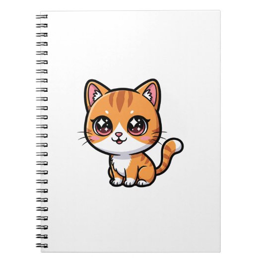 Carnet Chat de dessin animé orange tabby adorable (Devant)