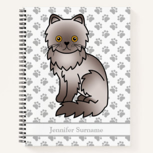 Carnet Chat de dessin animé persan lilas mignon & texte p