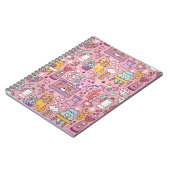 Carnet Chat De Dessin S'Amuse Sur Rose (Côté gauche)