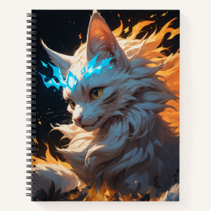Carnet Chat de flamme mystique familier