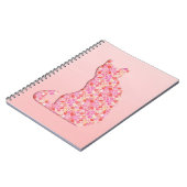 Carnet Chat de fleurs - corail orange et rose (Côté gauche)