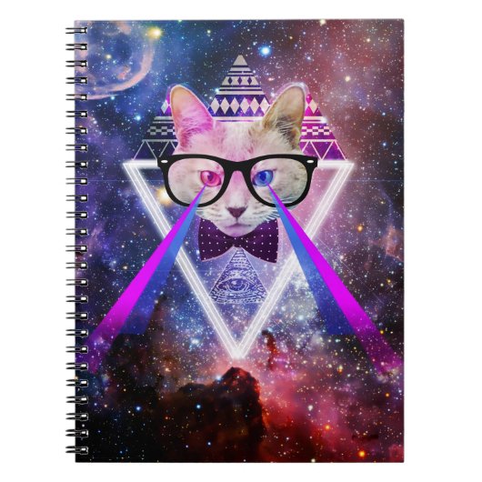 Carnet Chat de galaxie de hippie (Devant)