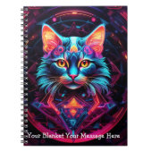 Carnet Chat de gardien cosmique - Neon Galaxy Mandala (Devant)