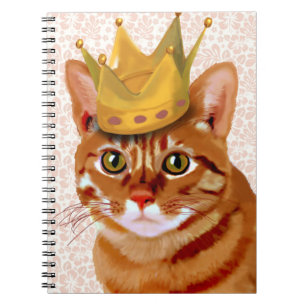 Carnet Chat de gingembre avec le portrait de couronne