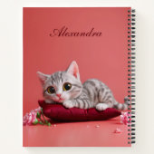 Carnet Chat de janvier mignon avec oeillets (Dos)