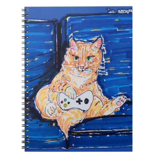 Carnet Chat de joueur roux (Devant)