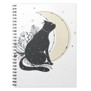 Carnet Chat de lune d'art vintage