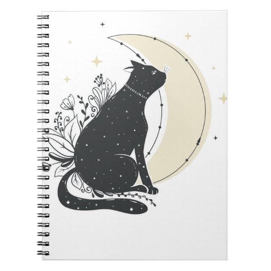 Carnet Chat de lune d'art vintage (Devant)