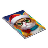 Carnet Chat de Noël mignon Santa Claus-68265 (Côté Droit)
