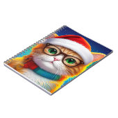 Carnet Chat de Noël mignon Santa Claus-68265 (Côté gauche)