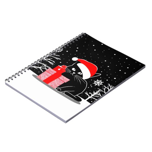 Carnet Chat de Noël noir (Côté gauche)