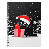 Carnet Chat de Noël noir (Devant)