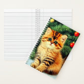 Carnet Chat de Noël Vintage (À l'intérieur)