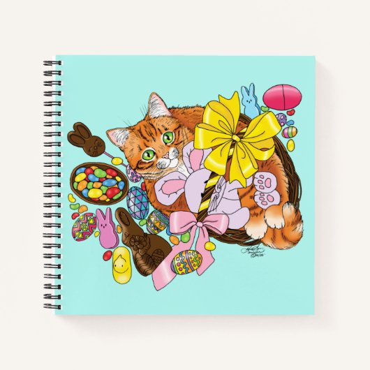 Carnet Chat de Pâques Orange (Devant)