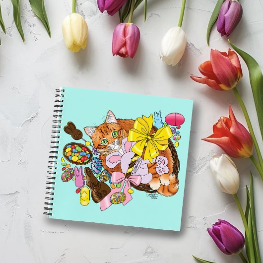 Carnet Chat de Pâques Orange