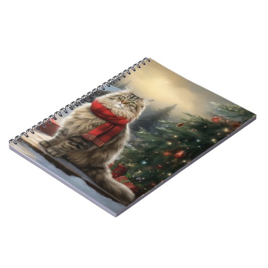 Carnet Chat de Sibérie en Noël de Neige (Côté gauche)