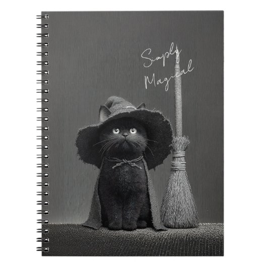 Carnet Chat de sorcière simplement magique (Devant)