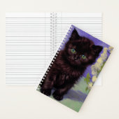 Carnet Chat de style Van Gogh avec des fleurs blanches (À l'intérieur)