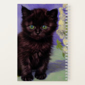 Carnet Chat de style Van Gogh avec des fleurs blanches (Verso)