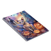 Carnet Chat d'Halloween Abyssinian avec la peur Citrouill (Côté Droit)