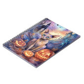 Carnet Chat d'Halloween Abyssinian avec la peur Citrouill (Côté gauche)