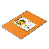 Carnet Chat d'Halloween assis dans une citrouille Jack O (Côté gauche)