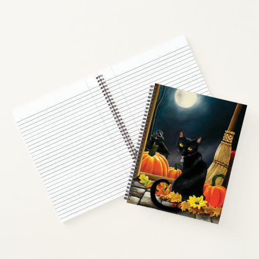Carnet Chat d'Halloween noir (Intérieur)