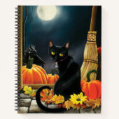 Carnet Chat d'Halloween noir (Devant)