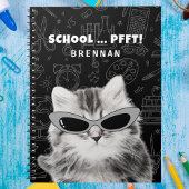 Carnet Chat drôle avec lunettes de soleil Retour à l'écol