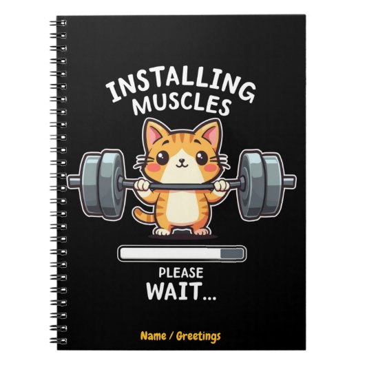 Carnet Chat drôle de gym de levage de poids Exercice (Devant)