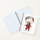 Carnet Chat drôle de parachutisme (Intérieur)