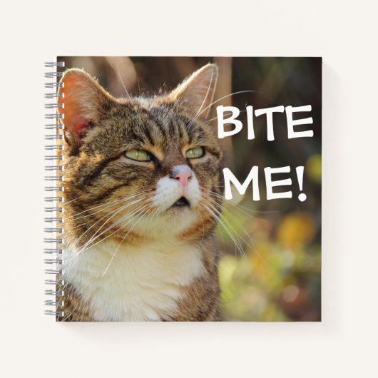 Carnet Chat drôle et impertinent avec une attitude Mords- (Devant)