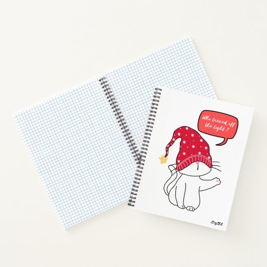 Carnet chat drôle, qui a éteint la lumière? (Intérieur)