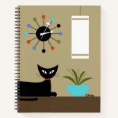 Carnet Chat du milieu du siècle avec ballons (Devant)