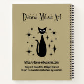 Carnet Chat du milieu du siècle avec horloge Starburst (Dos)