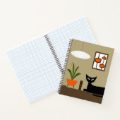 Carnet Chat du milieu du siècle avec pots mods (Intérieur)