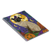 Carnet Chat éffrayant Siamese Halloween sorcière et Citro (Côté Droit)