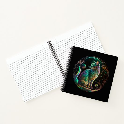 Carnet Chat élégant d'art moderne psychedelique | (Intérieur)