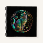 Carnet Chat élégant d'art moderne psychedelique | (Devant)