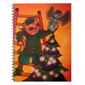 Carnet Chat elfe de Noël (Devant)