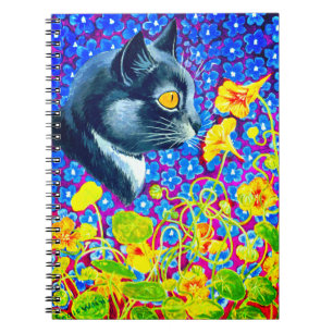 Carnet Chat en fleurs
